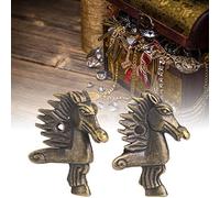 KIMISS Pieds de Boîte en Laiton Antique pour Meubles, Pieds en Bois en Forme de Tête de Cheval 8 Pièces, Protecteur de Support d'angle de Jambe