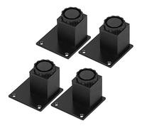 KIMISS Pieds de Meubles Carrés en Alliage d'aluminium à Hauteur Réglable, 4 Pièces, pour canapé, Armoire et Plus Encore, Support pour Meubles de Maison (Base d'armoire carrée 60mm-Noir)
