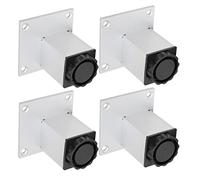 KIMISS Pieds de Meubles Réglables, Pieds de canapé en Métal pour Armoires et étagères, Support carré en Alliage d'aluminium 4 Pièces avec Réglage de la Hauteur de 15 Mm (d'armoire carrés 60