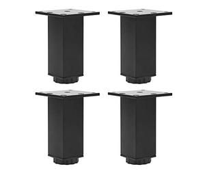 KIMISS Pieds Réglables en Alliage d'aluminium, 4 Pièces, pour Armoire, canapé, Support de Pied de Lit, Accessoires de Meubles pour l'amélioration de l' (Base d'armoire carrée 100 mm-Noir)