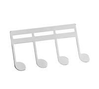 KIMISS Pince à Partitions pour Piano et Guitare, Support de Page en Métal avec Motif de Notes pour Livres de Musique et Textes, Léger et Durable (SILVER)