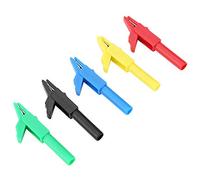 KIMISS Pinces Crocodiles Haute Performance, 5 Pièces, Entièrement Isolées, 15A/300V, pour Fiche Banane de 4mm, pour Automobile et électronique