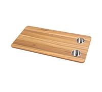 KIMISS Plateau de Table pour Camping-Car avec Porte-gobelets pour Camping-Cars et Yachts, Panneau en Bois Massif de 31,49 X 15,74 Pouces, Parfait pour Les Remorques et Les Terrasses (Strie de Bois