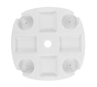 KIMISS Plateau de Table pour Parasol de Plage - Plateau Rond Blanc avec 4 Porte-gobelets pour Collations et Boissons - Convient aux Poteaux de Parasol de 2,5 Cm à 3,2 Cm