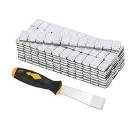 KIMISS Poids de Roue à Dos Adhésif ， 25pcs Gris Les Poids en Plomb Collent Blocs D'équilibrage de Moyeu de Roue Adhésifs Équilibreur de Poids de Pneu Pièces Automobiles(5g * 25pcs + Pelle)