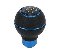 KIMISS Pommeau de Levier de Vitesse 5 Vitesses M8 M10 M11 M12 Pommeau de Vitesse de Transmission Manuel Universel en Aluminium pour Voiture, Conception en Cuir et Alliage Doux au Toucher, (BLUE)