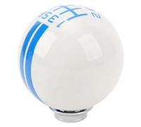 KIMISS Pommeau de Levier de Vitesse avec 3 Adaptateurs pour une Prise en Main Confortable, 6 Vitesses, Style Shelby GT500, Compatible avec 1967-2018 et la Plupart des Véhicules Manuels (Blanc Bleu)