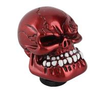 KIMISS Pommeau de levier de vitesse de crâne,Bouton de changement de vitesse, Duokon Schaltknaufhebel, Skelettschädelkopf Auto Modifizierter Schaltknauf Schalthebelhebel Universal (Kaltgussharz)(rot)