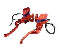 KIMISS Pompe d'embrayage de frein de moto, pompe de frein hydraulique de réglage de rouleau CNC de moto universelle de 22 mm(Orange)