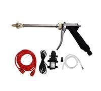 KIMISS Portable 12V 100W Haute Pression Pression de Voiture Roulisur avec Un Kit de Tuyau de 21,3 Pieds Nettoyage de Jardin, Baignade pour Animaux de Compagnie et Soins du Véhicule - G1 / 2 Fil