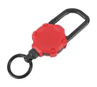 KIMISS Porte-Clés Magnétique Rétractable avec Fil en Acier Inoxydable - Mousqueton Robuste avec Dégagement Rapide pour Accessoires, Cordons et Clés (Rouge)