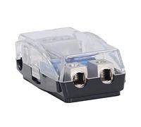 KIMISS Porte-fusible 2 Voies pour Autoradio, Bateaux, Camions - Bloc de Distribution d'énergie Durable avec Couvercle Anti-poussière pour Connexions 0GA à 8GA