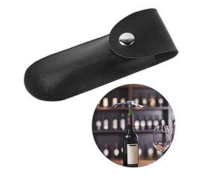 KIMISS Porte-tire-bouchon Nouvel Ouvre-bouteille Étui en Cuir Petit Sac en Cuir Ensemble de Couteaux à Vin en Outil à Vin Sac en PU Porte-bouteille de en (BLACK)