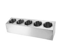 KIMISS Porte-Ustensiles de Cuisine avec Fond Antidérapant - Seau de Rangement en Acier Inoxydable pour Couteaux, Fourchettes et Ustensiles de Cuisine - Organisateur Multifonctionnel pour Votre (5