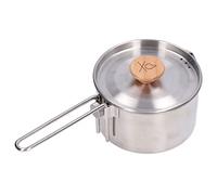 KIMISS Pot de Camping en Acier Inoxydable de 1000 Ml - thé Extérieur Portable et Cafetière avec Poignée Détachable pour la Randonnée, le Pique-nique et le Voyage
