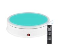 KIMISS Présentoir Rotatif motorisé de 30 Cm avec Base D'affichage de Lumière RVB, Plateau Tournant électrique Rotatif à 360 ° pour L'affichage de Produits, Spectacle Vidéo en Direct, (White)