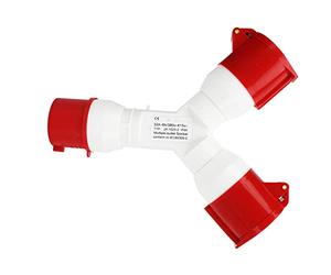 KIMISS Prise Industrielle étanche en Forme de Y, Connecteur de Prise 5 Broches 3P + N + E 32A 380-415V IP44, d'aviation pour Usage Industriel, Agricole et Commercial