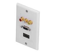 KIMISS Prise Murale pour Cinéma Maison - Prise Murale Audio Vidéo ABS Durable, Aucune Soudure Nécessaire, Panneau Mural Multimédia intégré - Insert de Gestion des Câbles pour Fils