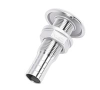 KIMISS Raccord barbelé à Travers la Coque pour Bateaux-connecteur en Acier Inoxydable 316 pour Applications Marines, Solution d'entrée de Sortie de Vidange de Bateau (Sortie Demi-Filetage 3/8