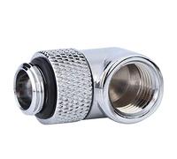 KIMISS Raccord de Refroidissement par Eau G1/4, Connecteur coudé à 90 Degrés, Systèmes de Refroidissement PC, Adaptateur de Tube en Laiton de qualité Supérieure avec 360 Degrés (SILVER)