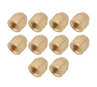 KIMISS Raccords à écrous évasés en Laiton - 10 Pièces écrous de Tube en Cuivre évasés de 1/4 Pouces pour la Climatisation et les Applications Hydrauliques