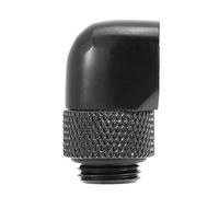 KIMISS Raccords de Refroidissement par Eau 14 Mm Embout G1 4 90 Degrés Laiton 90 Degrés PC Refroidissement par Eau Raccord à Deux Touches G1 4 Filetage Coude Barb Connecteur pour Tube (Noir)