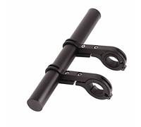 KIMISS Rallonge de Guidon de Vélo 20 Cm - Support d'extension Multifonctionnel en Alliage d'aluminium, Compatible avec Chronomètre et Phares, Design Noir élégant