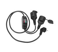 KIMISS Rallonge étanche à 2 Broches avec Interrupteur Marche/arrêt, Cordon d'alimentation Robuste de 1.6m pour Jardin et Protection IP44 (Prise UE)