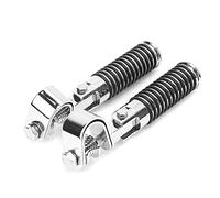 KIMISS Repose-Pieds de Moto Support de Repose-Pieds de Pince, 7-1/2 Pouces en Caoutchouc Métal Repose-Pieds Gauche Droit pour 1in Moteur Crash Bar Guard(Couleur Acier Inoxydable)