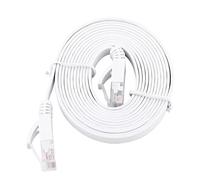 KIMISS RJ45 CAT6 Ethernet, Câble LAN UTP Patch Routeur Câbles Récepteur de sans Fil Réseau Plat Redmi Note 1000M Blanc 0.5 Mètre (2M)