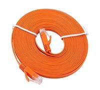 KIMISS RJ45 CAT6 Ethernet, Câble LAN UTP Patch Routeur Câbles Réseau Plat 1000M Orange 3 Mètres (5M)