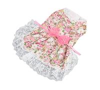 KIMISS Robe Florale pour Chien, Douce, Respirante, Mignonne et élégante avec Nœud Papillon, pour Un Mariage Quotidien, Une Fête d'anniversaire, Accessoires de Vêtements de Princesse pour Chiot (M)