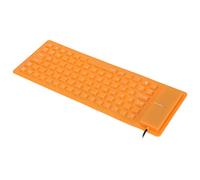 KIMISS Roll Up Clavier Clavier Flexible sans Fil Silicone Clavier en Silicone Conception Entièrement Scellée Léger Portable Silencieux Doux Confortable USB Filaire Clavier en Silicone (Orange)