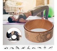 KIMISS Roue de Yoga pour le Soulagement de la Douleur au Dos - Cercle de Fitness en Caoutchouc PU Premium pour les étirements et l'entraînement de la Musculation (Anneau intérieur en grain de bois)