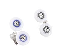 KIMISS Rouleaux de Porte de Douche en Alliage de Zinc, Double Haut et Bas, Roues Silencieuses de 26mm pour Boîtiers de Cabine et Portes en Verre de 6mm