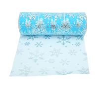 KIMISS Rouleaux de Tulle Scintillants, Paillettes Brillantes, Délicat, Doux, imprimé Bleu, Cravate, Décoration de Table de Fête, Tissu Tulle à Paillettes