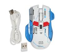 KIMISS RVB Gaming Mouse avec 11 Modes Lumineux - 2,4 G de Souris de Jeu DPI Mode 5 Wired 5 Compatibles avec, (White)