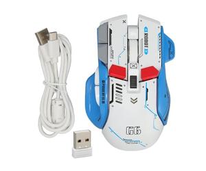 KIMISS RVB Gaming Mouse avec 11 Modes Lumineux - 2,4 G de Souris de Jeu DPI Mode 5 Wired 5 Compatibles avec, (White)