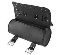 KIMISS Sac de Moto, Sacoches de Guidon de Moto, Rouleau de Sac de Fourche de Moto Fait Main en Cuir PU, Universel Bagage à roulettes pour Moto(Le Noir)