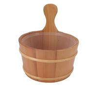 KIMISS Seau de Sauna en Cèdre et Louche pour Vapeur - Baril en Bois Imperméable avec Doublure en Plastique pour Spa et Piscine 4L