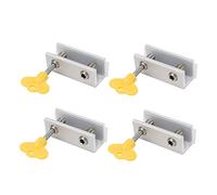 KIMISS Serrures de Fenêtre Coulissantes, Verrou de sécurité pour Verticale et Horizontale, Bouchon en Aluminium Réglable Facile à Installer avec clé