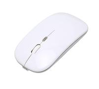 KIMISS Souris de Jeu sans Fil 2.4G, Rechargeable par USB, Silencieuse, pour Ordinateur Portable et PC, 1600DPI, avec Rétro-éclairage coloré (White)