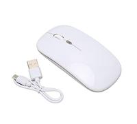 KIMISS Souris sans Fil 2,4 G - Souris de Jeu Silencieuse Ultra Fine avec Rétroéclairage Couleur, 1 600 DPI pour Ordinateur Portable et Bureau avec Récepteur 2,4 G (White)