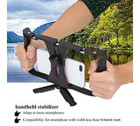 KIMISS Stabilisateur Réglable Professionnel pour Téléphone Portable à Double Poignée, Support d'enregistrement avec Trépied pour la Création Vidéo Vlog, Accessoire de Réalisation de Films