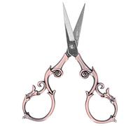 KIMISS Style Européen Vintage, Ciseaux Rétro en Acier Inoxydable en Forme de Gourde à Coudre Fleur Prune Petits Outils de Coupe de Broderie Ciseaux sur Mesure Travail Artisanal (Or Rose)