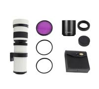 KIMISS Super TéléObjectif 420-800 Mm, CPL, Jeu de Filtres, Téléconvertisseur 2X et Adaptateur, Kit de Photographie Professionnel pour Les Photographes, Mise au Point Manuelle avec (White)