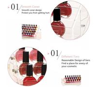 KIMISS Support d'affichage en Vernis à Ongles à 4 Niveaux - Organisateur Polyvalent pour Vernis à Ongles, Rouge à Lèvres et Huiles Essentielles - Rack de Maquillage Transparent pour le Bureau Bien