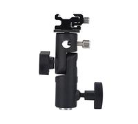 KIMISS Support de Flash de Type E avec Adaptateur de Porte-Parapluie pour Supports d'éclairage et Trépieds, Support de Chaussure Flash Réglable