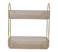 KIMISS Support de Maquillage à Double Couche à Grande capacité Luxury Moderne Luxe à 2 Niveaux étagère de Maquillage Brosse de Fard à Paupières Lotions à Lèvres Bijoux de Vernis à Ongles - Beauty &