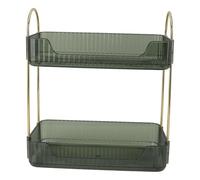 KIMISS Support de Maquillage à Double Couche à Grande capacité Luxury Moderne Luxe à 2 Niveaux étagère de Maquillage Brosse de Fard à Paupières Lotions à Lèvres Bijoux de Vernis à Ongles - Beauty &